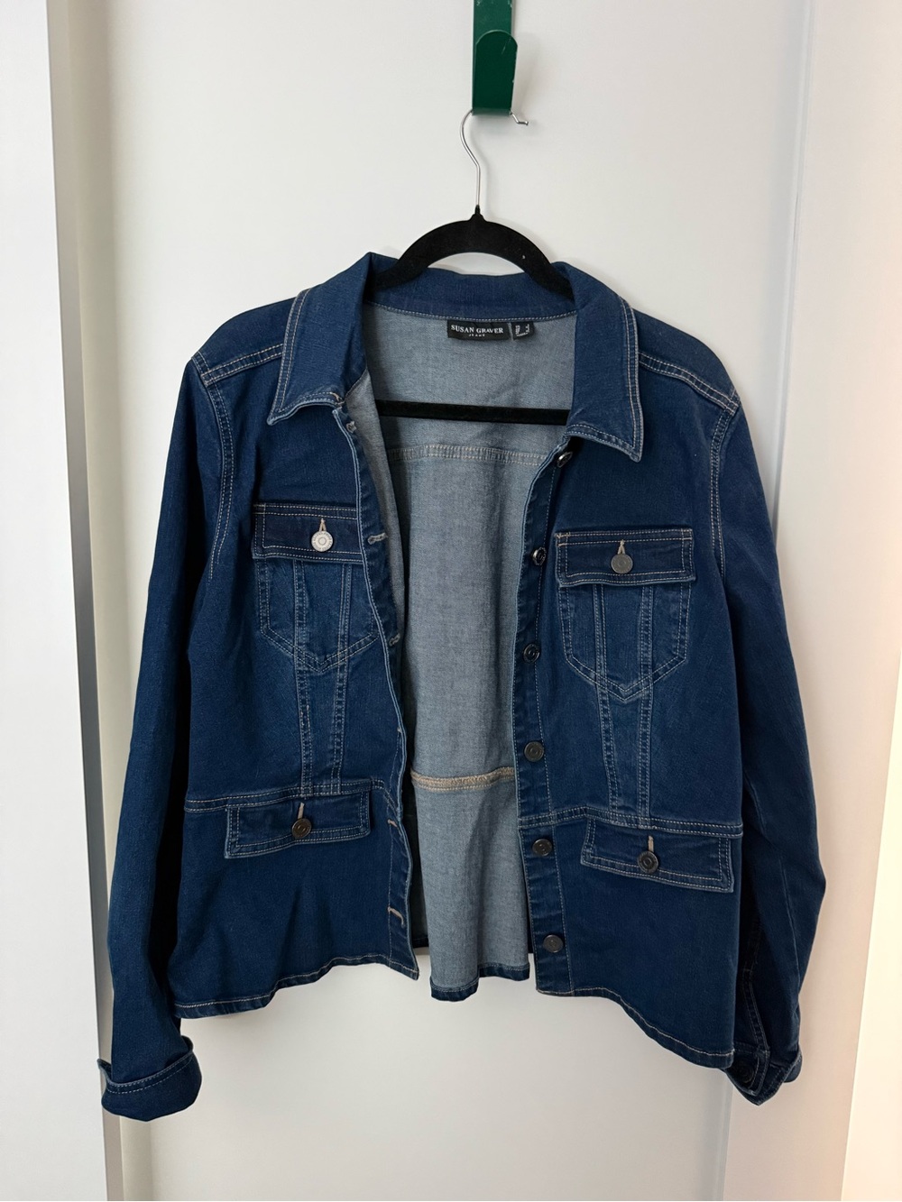 Susan Graver Dark Blue Denim Jacket - Women